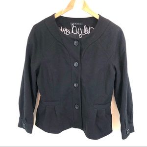 Theory Ayana Black Flouncy Hem Blazer